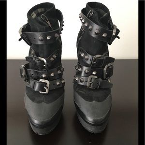 Black Burberry Moto Booties